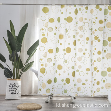 Peva Shower Curtain Waterproof Cetak Lingkaran